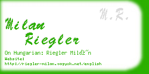 milan riegler business card